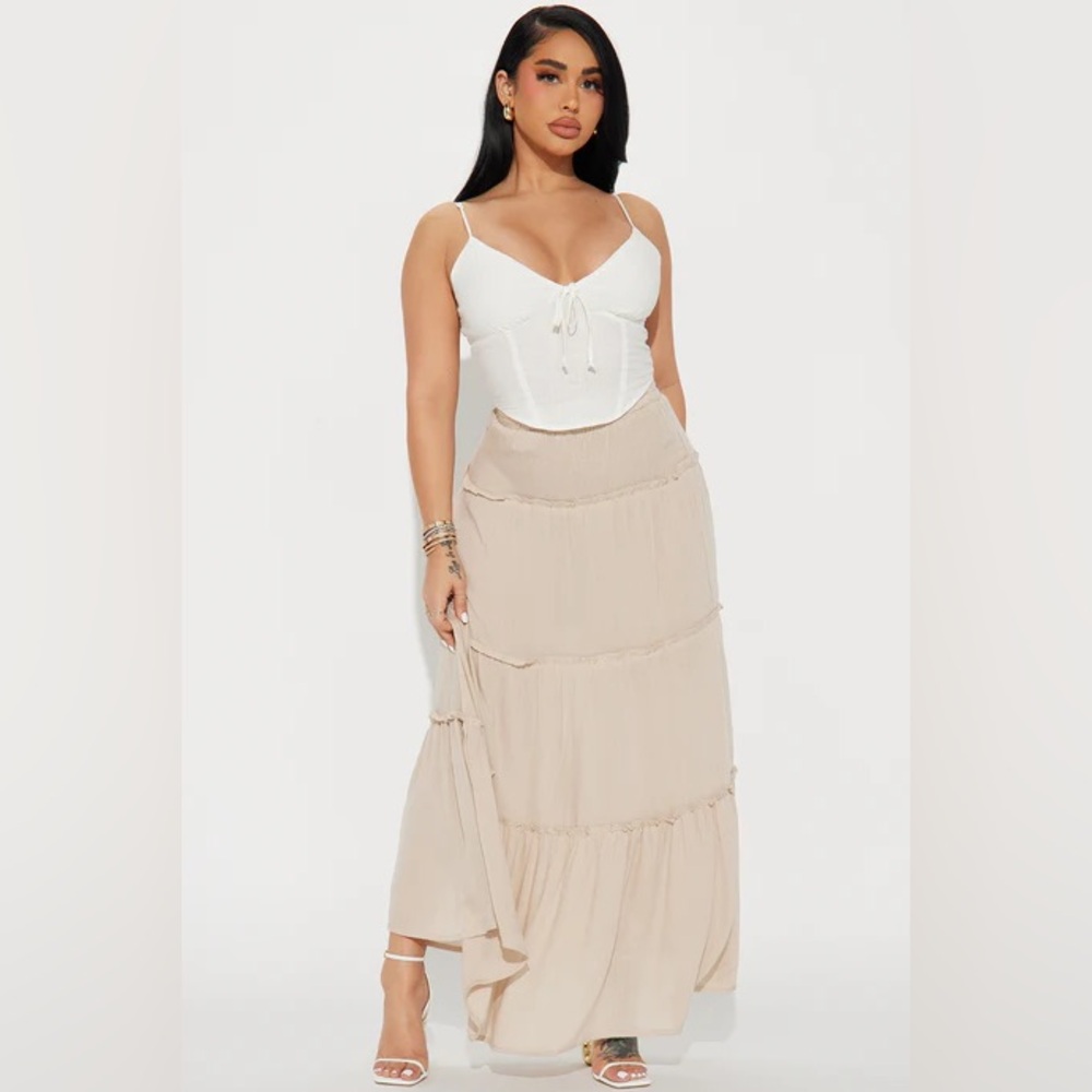 Tiered Gauze Maxi Skirt
